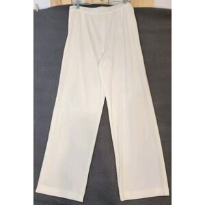 Misook Pants Womens XL‎ Ivory Acrylic Knit Wide Leg High Rise Workwear Career